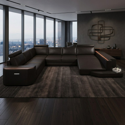 Elegant U-fërmegt Polstersofa Modernen Design fir stilvoll Wunnraim