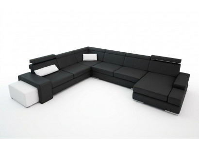 U-Form Sofa mat USB Couch Polster Wunnlandschaft Lieder Eckgarnitur XXL Nei