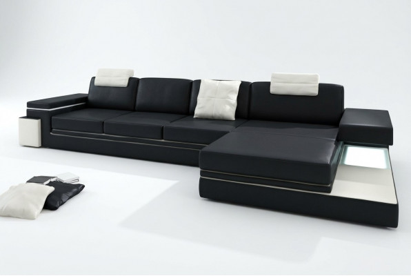 Ledercouch mat USB Wunnlandschaft XXL Ecksitzgarnitur Grousscouch Design Couch Designercouch