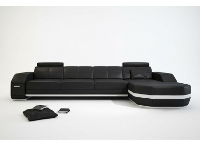 Ecksofa USB + LED Sofa Wunnlandschaft U Form Polstersofa Liederesofa Stoff Lieder