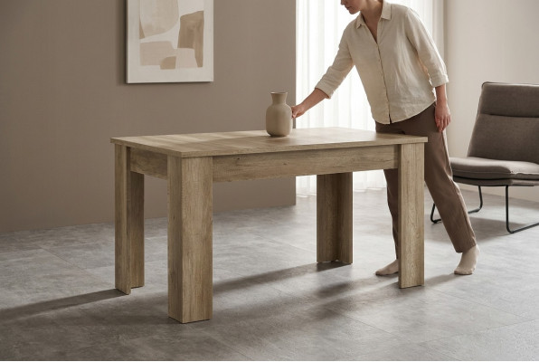Iessdësch Dësch SL140 Iesszëmmertësch Kichen- oder Salondësch Holzdësch Dëscher Modern