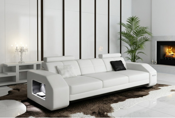 Sofagarnitur mat USB Sofa Couch Pouster Sëtz Garnitur 3+2+1 Wunnlandschaft Lieder