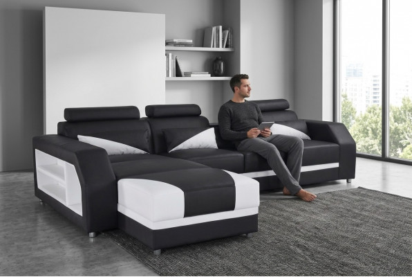 Exklusivt modern Designer Eckcouch a L-Form fir stilvoll Wunnraim.