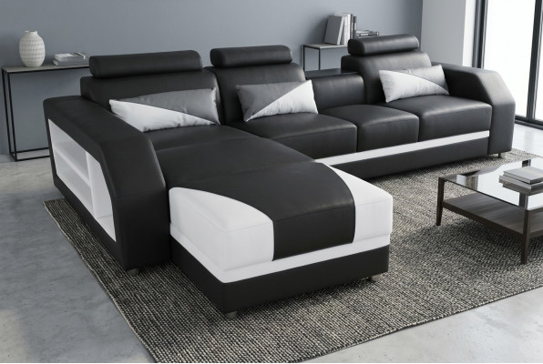 Exklusivt modern Designer Eckcouch a L-Form fir stilvoll Wunnraim.