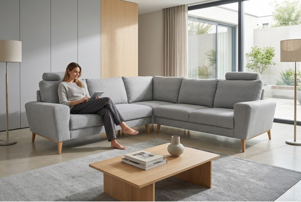 Canapé Couch Polster Sëtz Wunnlandschaft Designer Couche Canapéen Garnitur L-Form
