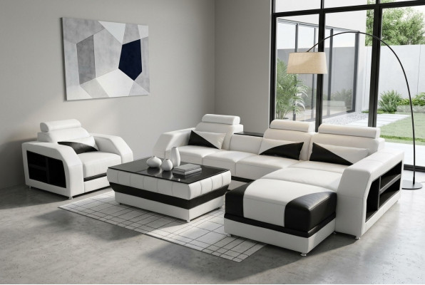 Lieder Ecksofa mat USB Garnitur Sofas Canapéen Polsteren Wunnlandschaft Fotell Eck