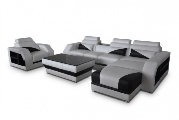 Lieder Ecksofa mat USB Garnitur Sofas Canapéen Polsteren Wunnlandschaft Fotell Eck