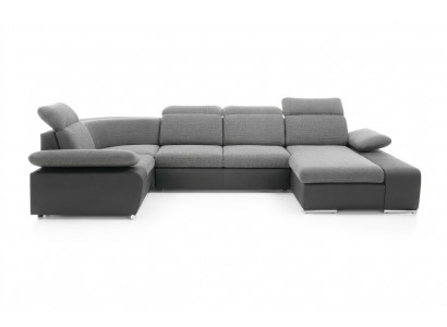 Ecksofa U-Form Sofa Wohnlandschaft Garnitur Polster Bettfunktioun Design