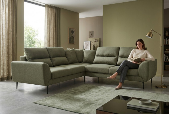 Wénkelcouch Eckcouch mat Schlooffunktion Canapé Wunnlandschaft Sofa Sofaen