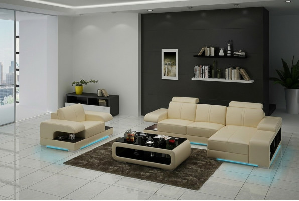 Design Ecksofa Schlofcanapé Multifunktionelle Couch Lieder Textil Polster Canapéen