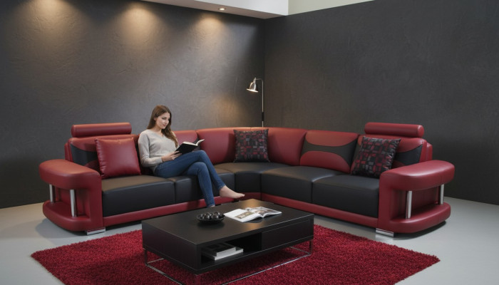 Lieder Modern XXL Canapé Wunnlandschaft Liederkanapee Sofagarnitur Canapé L-Form mat USB