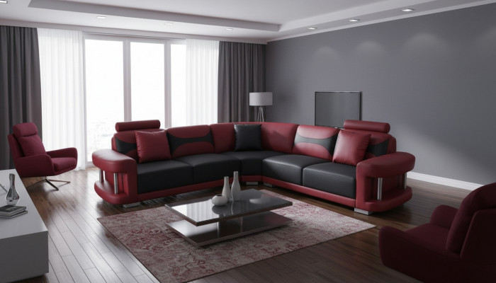 Lieder Modern XXL Canapé Wunnlandschaft Liederkanapee Sofagarnitur Canapé L-Form mat USB