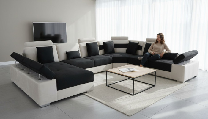 Eckcanapé an L-Form Giel Eckcanapé Eckcouch mat Bettkasten Canapé Wohnlandschaft