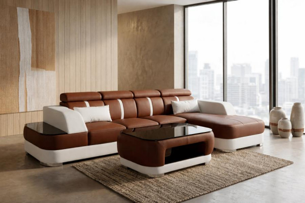 Design Ecksofa L-Form Sofa Couch Polstersofa Schlofssofa Bettfunktioun Textil