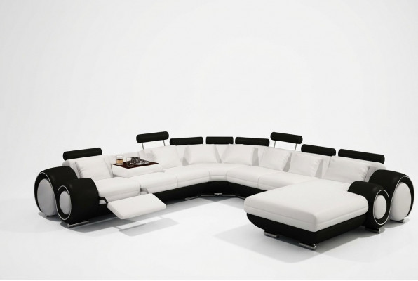 Lieder Sofa Mat USB Canapé XXL Wunnlandschaft Liederkanapé Grouss Sofas Ecksofa