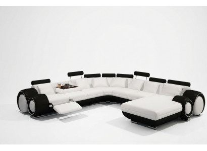 Lieder Sofa Mat USB Canapé XXL Wunnlandschaft Liederkanapé Grouss Sofas Ecksofa