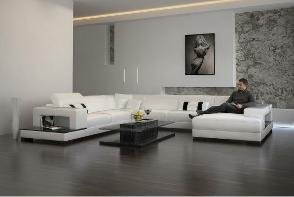Wunnlandschaft Canapé Polstersët Eck Garnitur Designer Liederentsofa Grousst Canapé mat USB