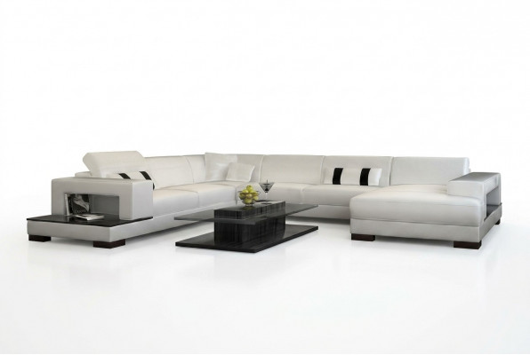 Wunnlandschaft Canapé Polstersët Eck Garnitur Designer Liederentsofa Grousst Canapé mat USB