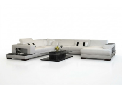 Wunnlandschaft Canapé Polstersët Eck Garnitur Designer Liederentsofa Grousst Canapé mat USB