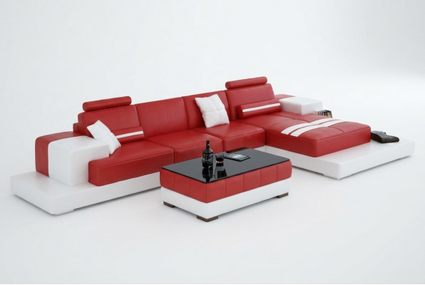 Exklusiv elegant Eckcouch an L-Form Routen Design fir stilvoll Wunnraim