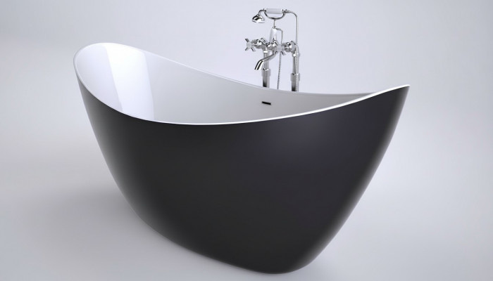 Design Badekuerf Badekuerwen Ovale Fräistoend Modern Buedzëmmer