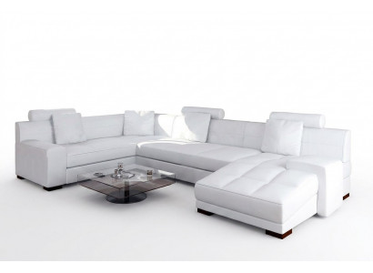 Ledersofa mat USB Wunnlandschaft Ecksofa Eck Garnitur Design Modern Sofa A1111