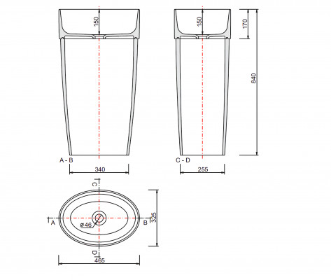 Design Fräistoenden Handwäschstand Acryl Wäschbasseng Mat Kolonn Opbau-Wäschbeck.