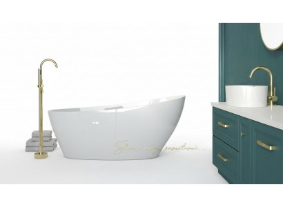 Exklusiv fräistehend Badewanne Acryl Wan Dusch Buedzëmmer Oflaaf Deko Design