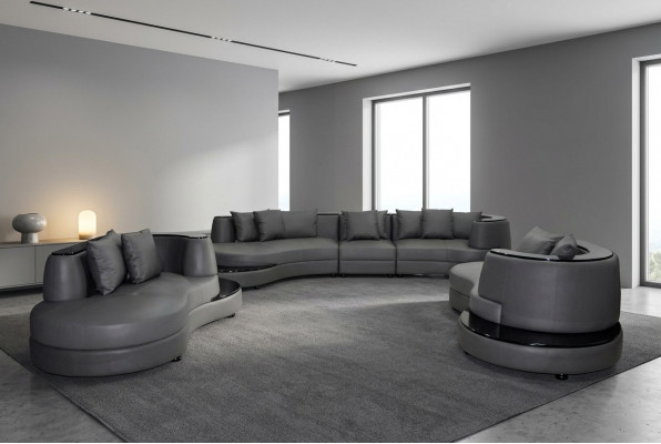 Luxus Wunn Eck Lieder Garnitur Landschaft Polster Eck XXL Grousst Sofa U Form + USB