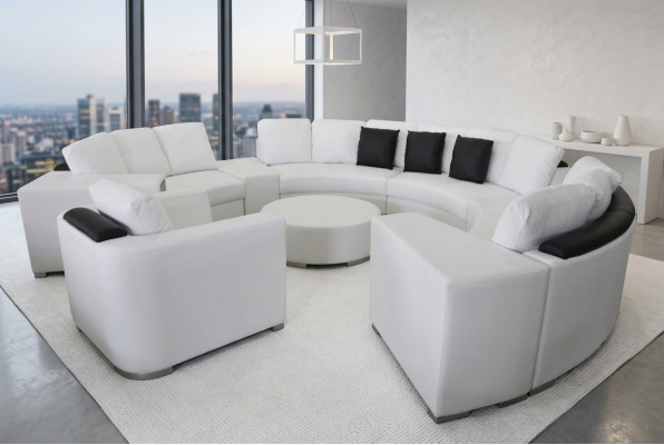 Ronn Sofacouch Polster XXL Grouss Ronn Couchen Wunnlandschaft Fautteuil Pouf + USB