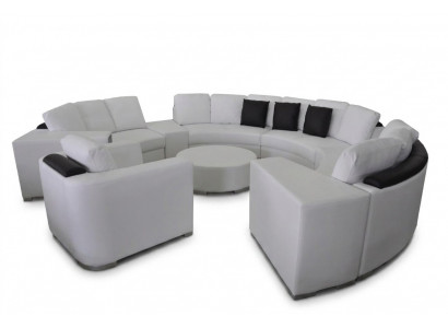 Ronn Sofacouch Polster XXL Grouss Ronn Couchen Wunnlandschaft Fautteuil Pouf + USB