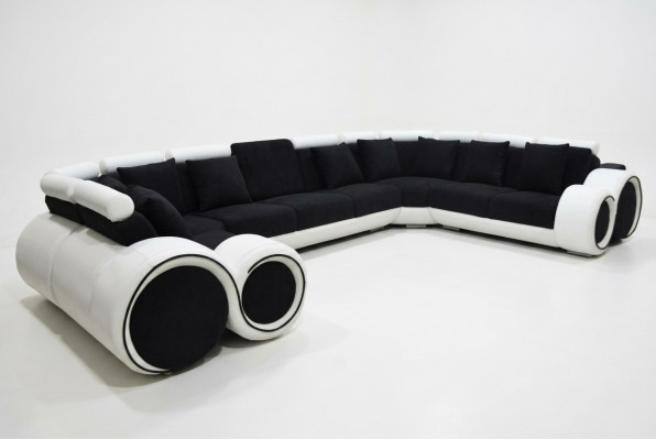 Eckerlieder Modern XXL Canapé Wunnlandschaft Liederdivan Sofa U-Form A1163 mat USB