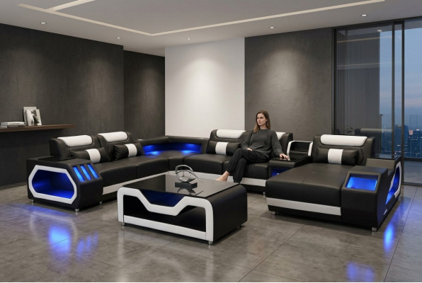 Design Lieder Polster Sëtz Eck Landschaft Zëmmer Neit Wunn Sofas Polster Eck USB