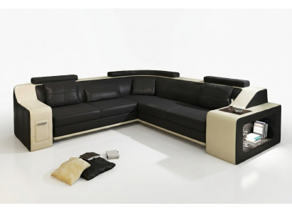 Eckcouch mat USB Lieder Textil Sofa Canapé Polster Wunnlandschaft L Garnitur Sëtz