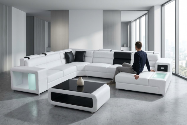 Design Liederpolster Eck Lieder Sëtz Sofa USB Polster Eck Wunngefill Raum Zëmmer