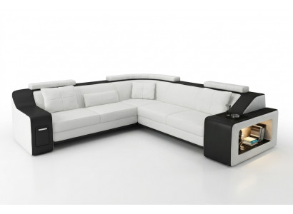 Ecksofa Lieder Textil Sofa Couch USB Polster Wunnlandschaft L Garnitur Sëtz Nei