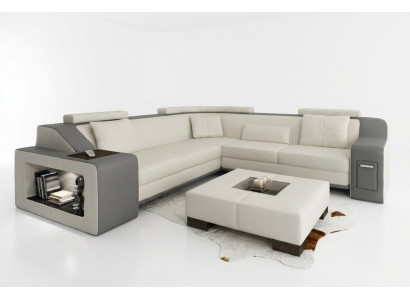Ecksofa Lieder Textil Sofa mat USB Polster Wunnlandschaft L Garnitur Sëtz Isching