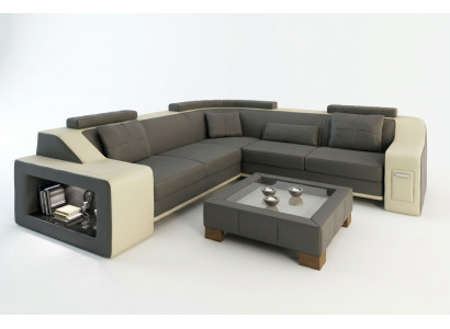 Ecksofa Lieder Stoff Sofa mat USB Polster Wunnlandschafte L Garnitur Sëtz Isching