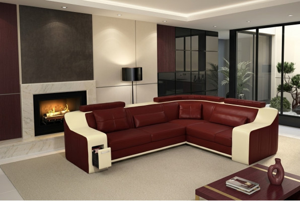 Ecksofa Lieder Textil Sofa mat USB Polster Wunnlandschaft L Garnitur Sëtz Isching