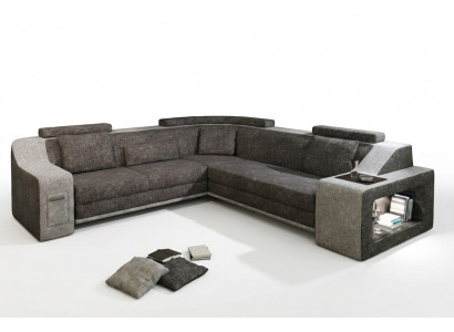 Eckcanapé Lieder Textil Canapé mat USB Polster Wunnlandschaft L Garnitur Sëtz Isching