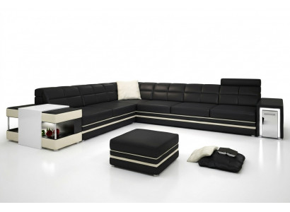 Canapé an Eckform Sofa USB Polster Lieder Wunnlandschaft Eck Garnitur L-Form Lieder-Canapé 3026