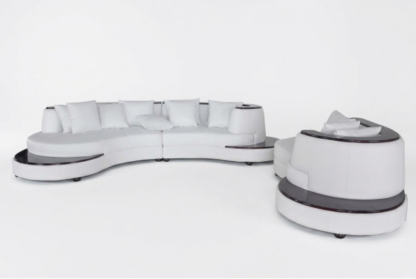 Luxus Ronn Wunn Eck Lieder Garnitur Landschaft Polster Eck XXL Rond Sofa USB
