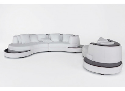 Luxus Ronn Wunn Eck Lieder Garnitur Landschaft Polster Eck XXL Rond Sofa USB