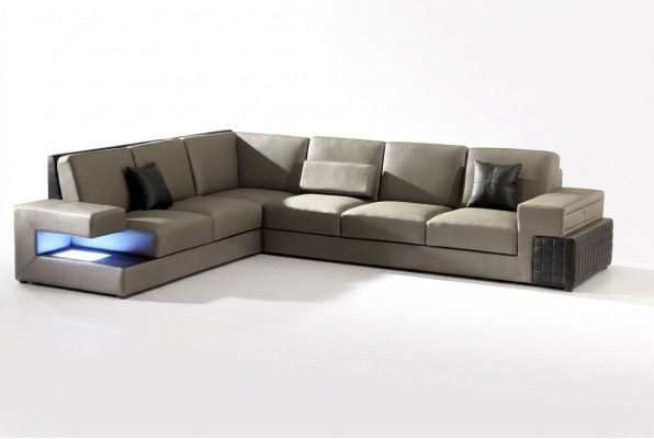 Modern Ecksofa+ USB Polstersëtz Lieder Design Sofa Garnitur Wunnlandschaft Nei