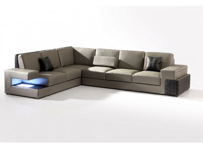 Modern Ecksofa+ USB Polstersëtz Lieder Design Sofa Garnitur Wunnlandschaft Nei