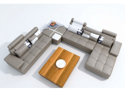 Ecksofa Sofa mat USB Wohnlandschaft Lieder-Sofa XXL Designer Sofas Wolfhagen Gro.