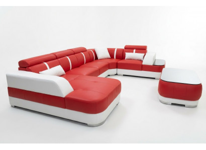 Design Eck-Couch Sëtz Lieder Polster Ecke Garnitur Wunnlandschafte Sofa mat USB