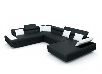 Liedersofa Sofa mat USB Polster Eck Garnitur Wunnlandschaft XXL Grouss Ecksofa 2719D