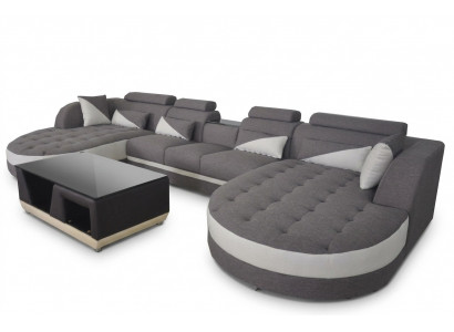 Ecksofa Design Eckgarnitur Eckcouch Sofa Wunnlandschaft Couch Polster Dësch USB