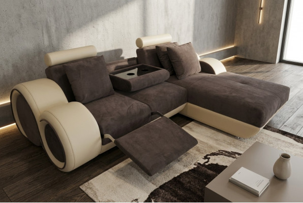 Ecksofa Design Polster Lieder Eckcouch Eckgarnitur Sofa Wunnlandschaft mat USB